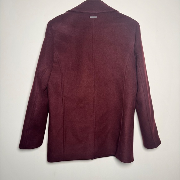 Soia & Kyo Logen Bordeaux Wine Wool Cashmere Blend Men’s Peacoat Size M - Picture 9 of 10